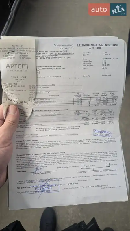 Внедорожник / Кроссовер Lexus RX 2013 в Ахтырке документ