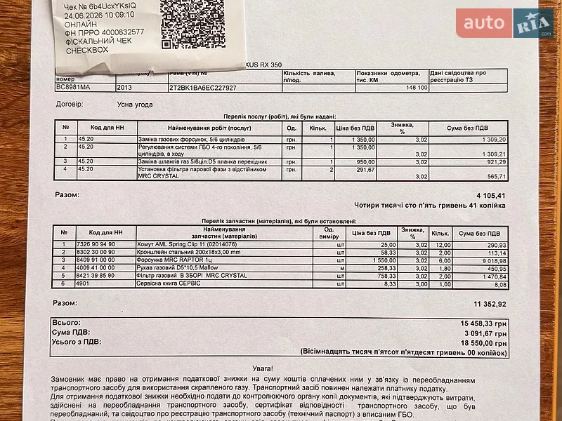 Внедорожник / Кроссовер Lexus RX 2013 в Львове документ