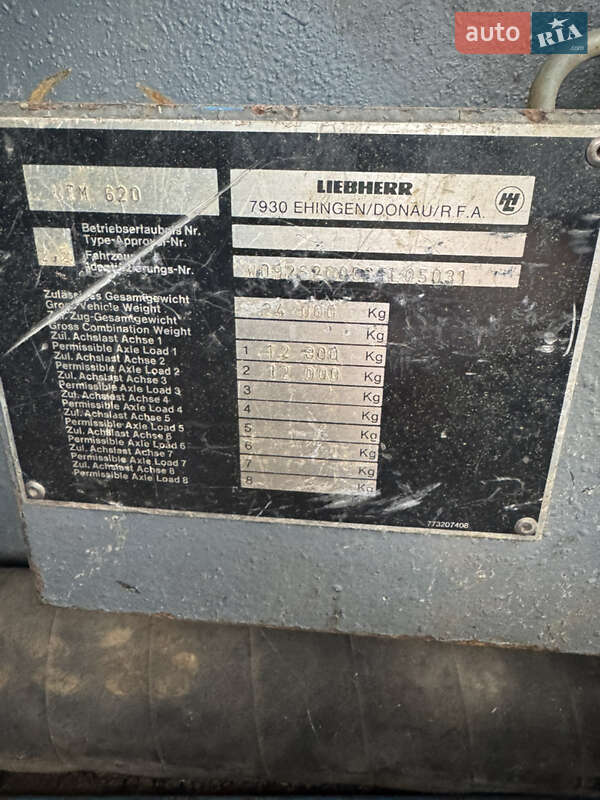 Автокран Liebherr LTM 1030 1994 в Черноморске фото 15 Автокран Liebherr LTM 1030 1994 в Черноморске