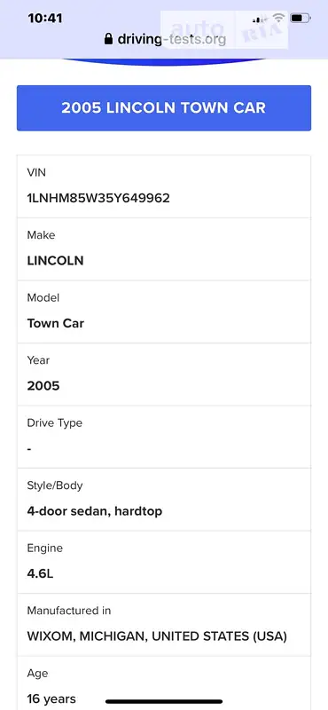 Седан Lincoln Town Car 2005 в Николаеве документ