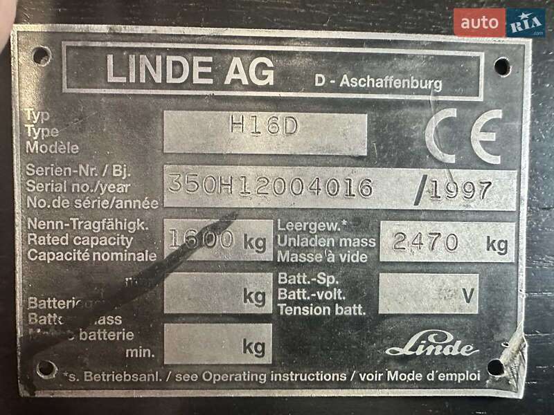 Вилочный погрузчик Linde H16 D 1997 в Киеве