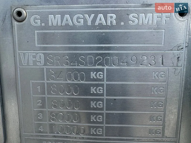 Magyar SR34BD 2002 VIN VF9SR34SD20049231 фото оголошення 12 з 29