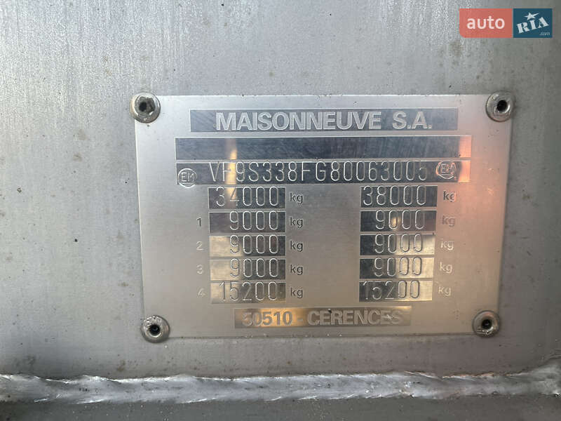 Цистерна напівпричіп Maisonneuv S338FG 2008 в Павлограді