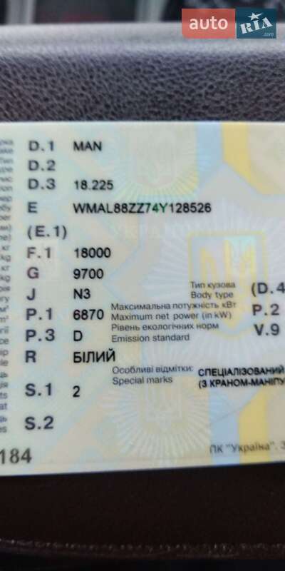 Кран-маніпулятор MAN 18.225 2004 в Чернівцях