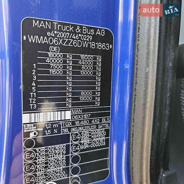 Тягач MAN TGX 18.480 2012 в Кривом Роге фото 28 Тягач MAN TGX 18.480 2012 в Кривом Роге