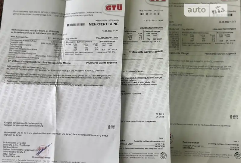 Тягач MAN TGX 2012 в Калуше документ