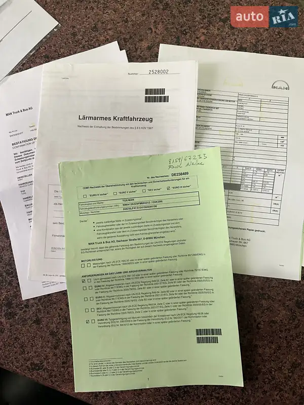 Тягач MAN TGX 2015 в Калуші документ