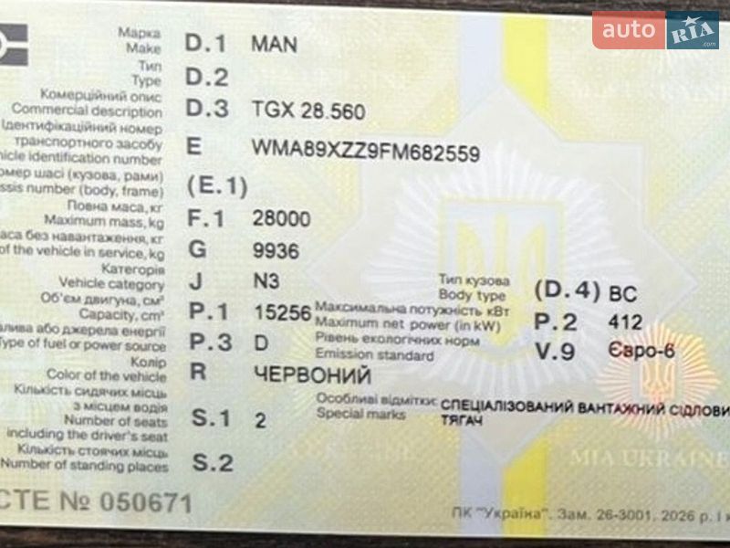 Тягач MAN TGX 2015 в Черкассах