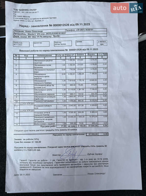 Седан Mazda 6 2022 в Звягеле фото 65 Седан Mazda 6 2022 в Звягеле