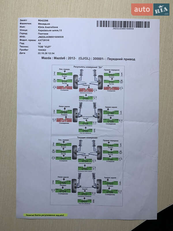 Седан Mazda 6 2018 в Полтаве