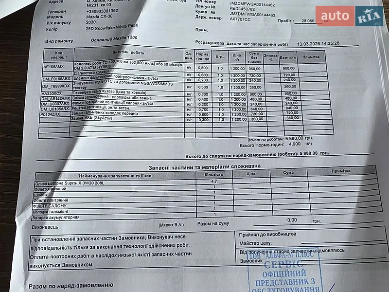 Внедорожник / Кроссовер Mazda CX-30 2020 в Кременчуге документ