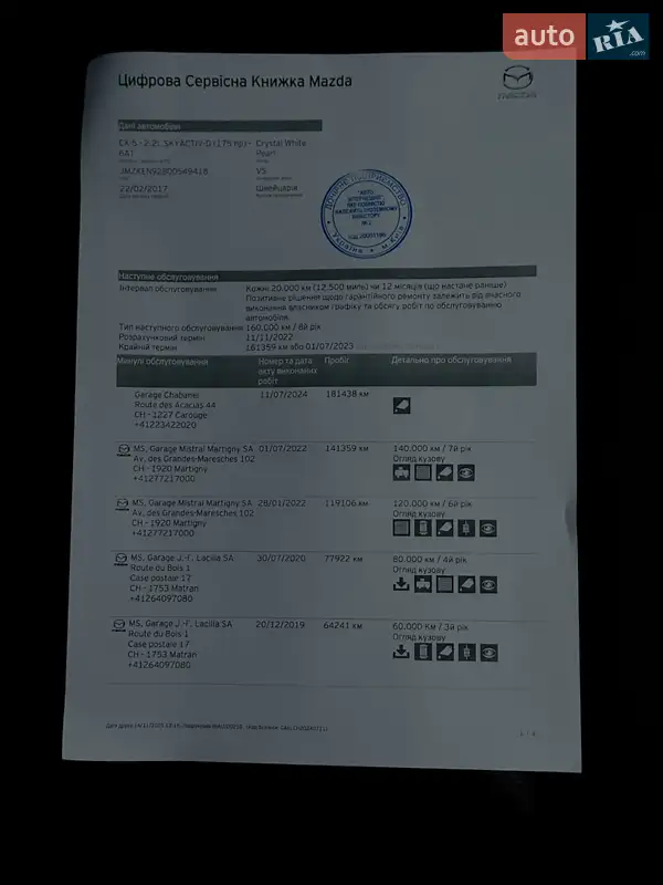 Позашляховик / Кросовер Mazda CX-5 2017 в Чернігові документ 5 фото Позашляховик / Кросовер Mazda CX-5 2017 в Чернігові документ