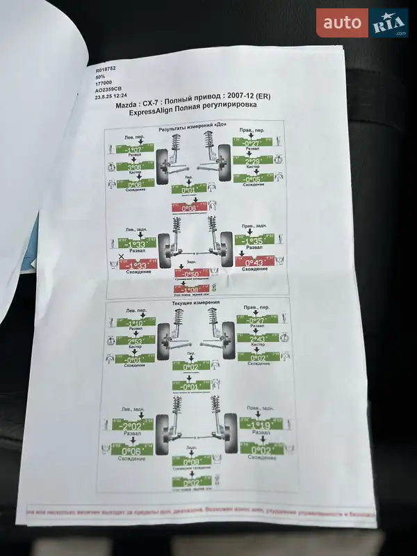Внедорожник / Кроссовер Mazda CX-7 2008 в Иршаве документ 3 фото Внедорожник / Кроссовер Mazda CX-7 2008 в Иршаве документ