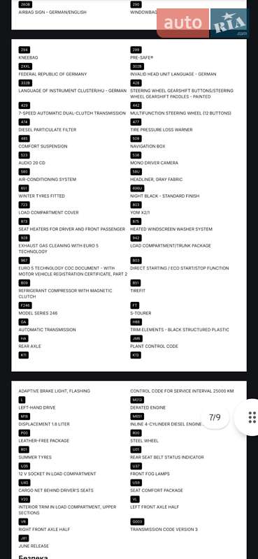 Хетчбек Mercedes-Benz B-Class 2012 в Трускавці