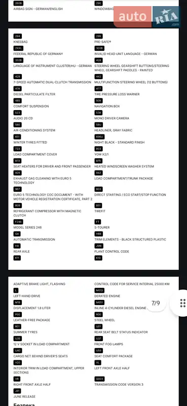 Хетчбек Mercedes-Benz B-Class 2012 в Трускавці документ