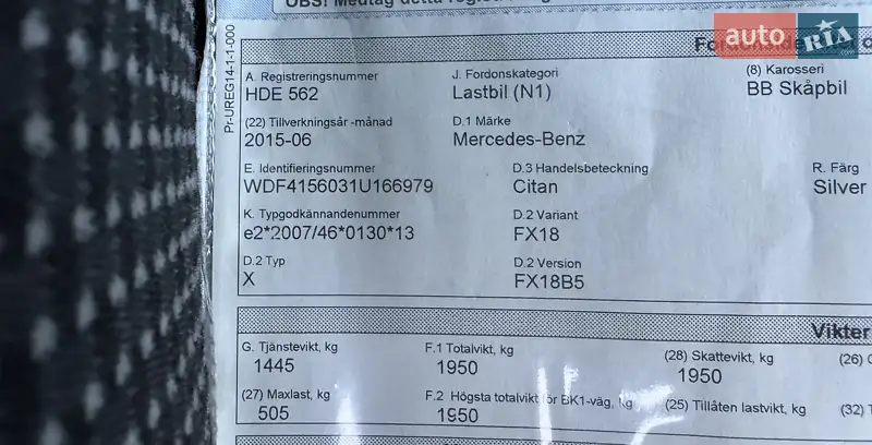 Грузовой фургон Mercedes-Benz Citan 2015 в Полтаве документ