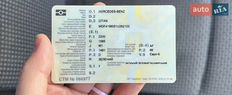 Минивэн Mercedes-Benz Citan 2019 в Рахове документ