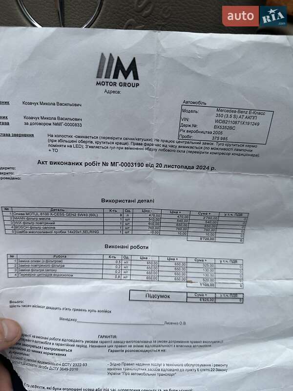 Седан Mercedes-Benz E-Class 2005 в Буче