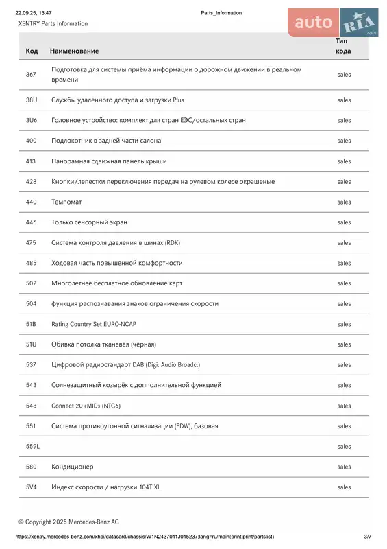 Хэтчбек Mercedes-Benz EQA 2021 в Ковеле документ
