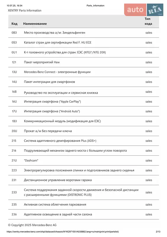 Седан Mercedes-Benz EQS 2023 в Киеве документ