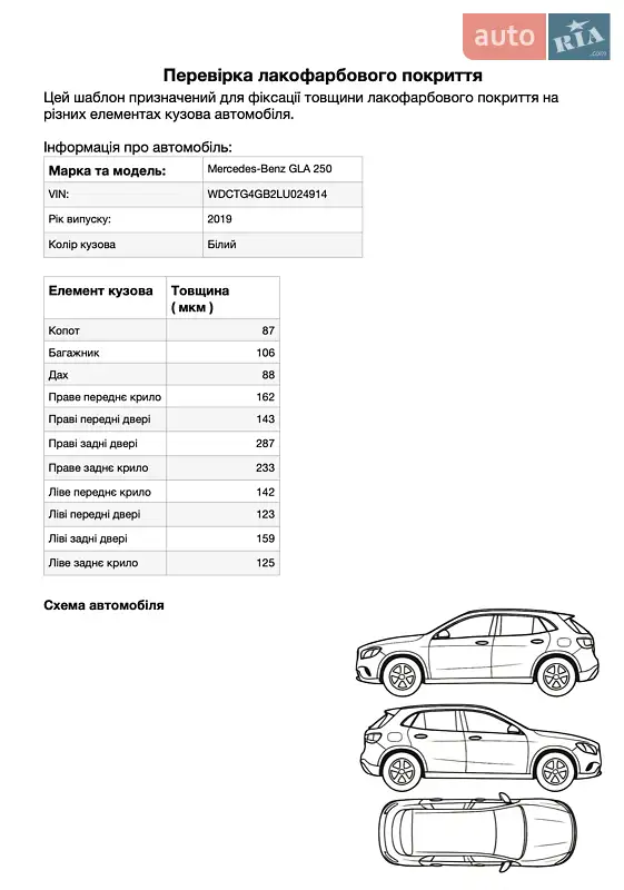 Позашляховик / Кросовер Mercedes-Benz GLA-Class 2019 в Одесі документ