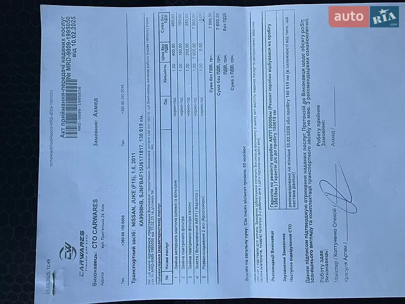 Внедорожник / Кроссовер Nissan Juke 2011 в Киеве документ