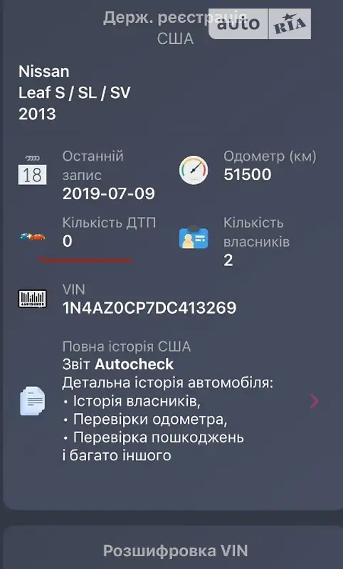 Хетчбек Nissan Leaf 2013 в Вінниці документ