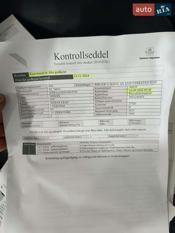 Хэтчбек Nissan Leaf 2015 в Ровно