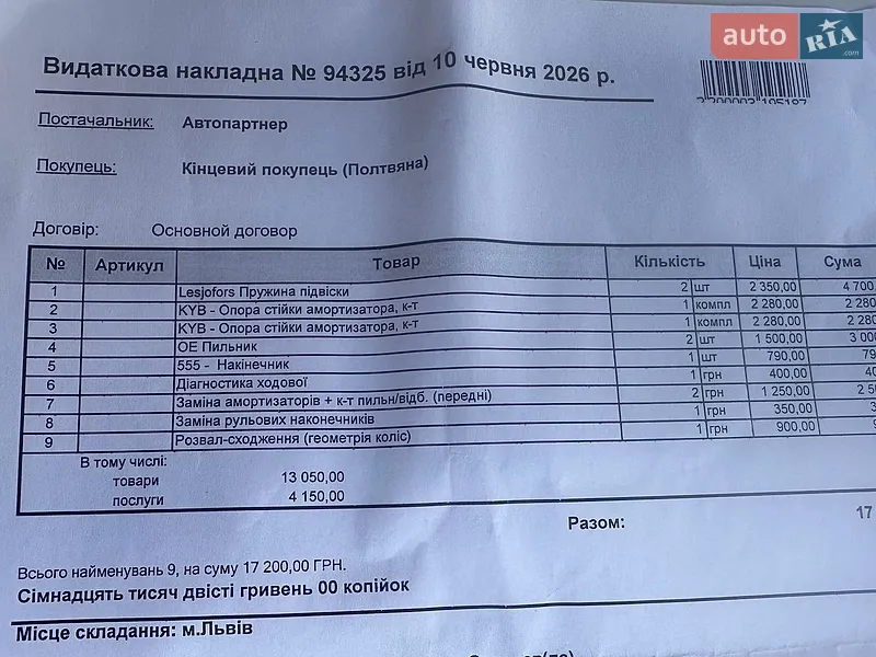 Хэтчбек Nissan Leaf 2015 в Львове документ