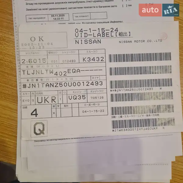 Позашляховик / Кросовер Nissan Murano 2005 в Києві документ