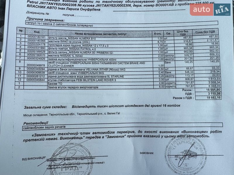 Внедорожник / Кроссовер Nissan Patrol 2011 в Тернополе