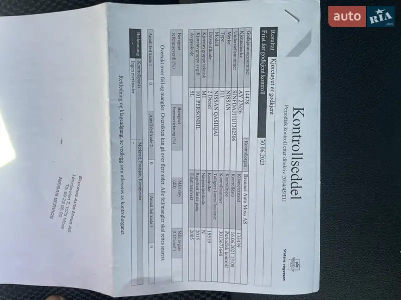 Внедорожник / Кроссовер Nissan Qashqai 2015 в Шумске документ 3 фото Внедорожник / Кроссовер Nissan Qashqai 2015 в Шумске документ