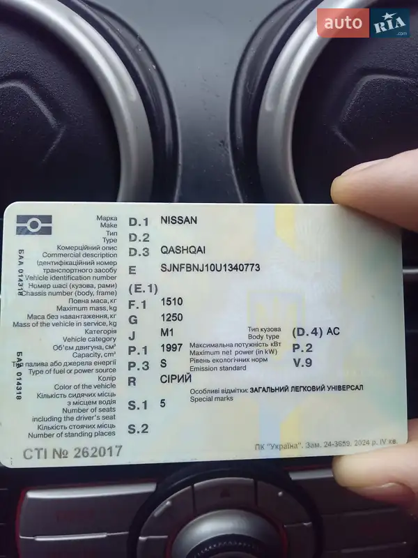 Внедорожник / Кроссовер Nissan Qashqai 2008 в Кропивницком документ