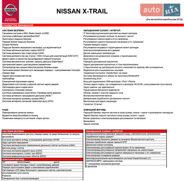 Внедорожник / Кроссовер Nissan X-Trail 2015 в Киеве