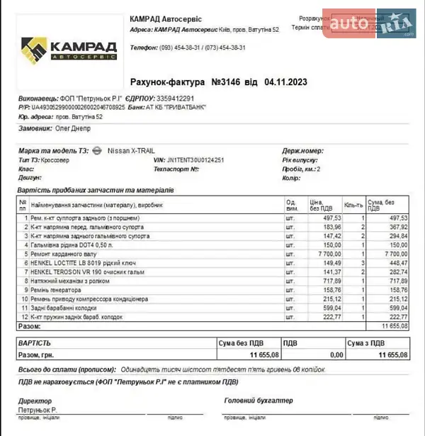 Внедорожник / Кроссовер Nissan X-Trail 2004 в Киеве документ