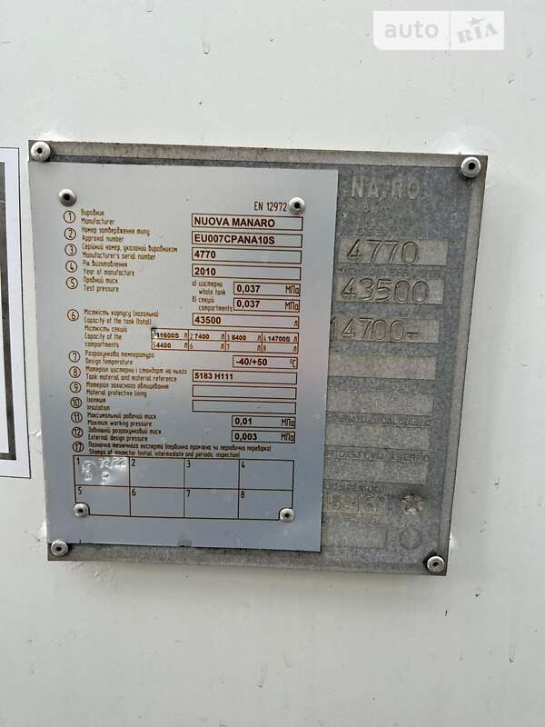 Цистерна напівпричіп NUOVA Ma.Na.Ro. 2010 в Києві