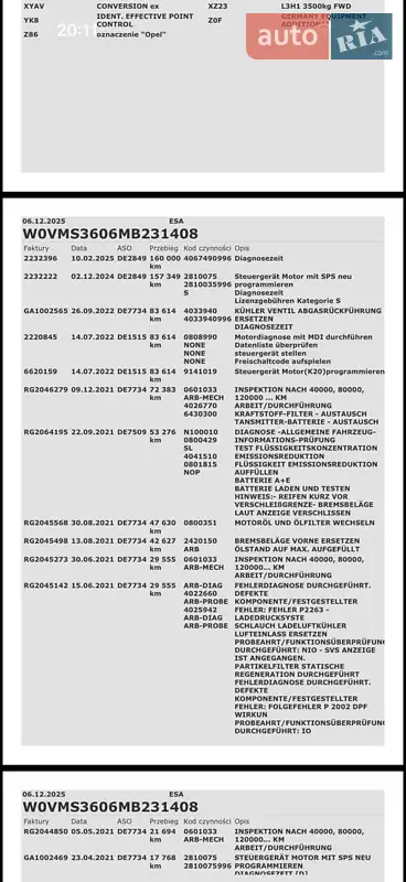 Борт Opel Movano 2021 в Дубно документ