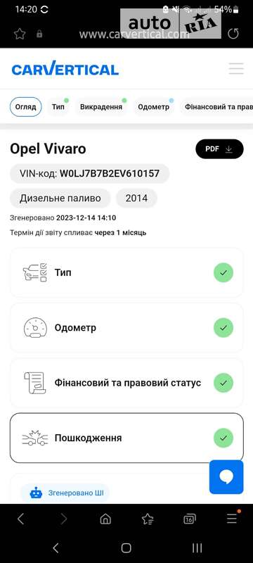 Минивэн Opel Vivaro 2013 в Житомире