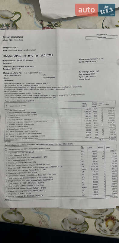 Минивэн Opel Vivaro 2004 в Киеве фото 15 Минивэн Opel Vivaro 2004 в Киеве