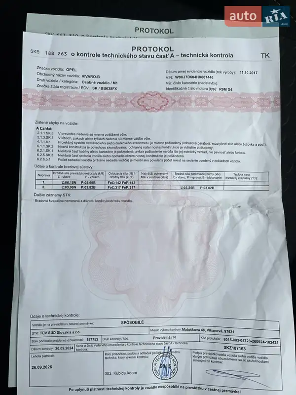 Минивэн Opel Vivaro 2018 в Ковеле документ
