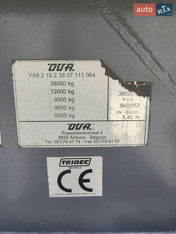 Цистерна полуприцеп Ova 380B-3A 2008 в Львове