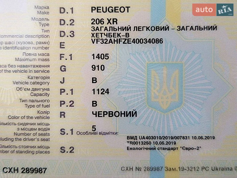 Хэтчбек Peugeot 206 1998 в Хмельницком документ