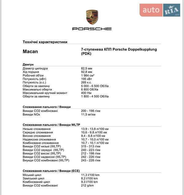 Внедорожник / Кроссовер Porsche Macan 2021 в Киеве