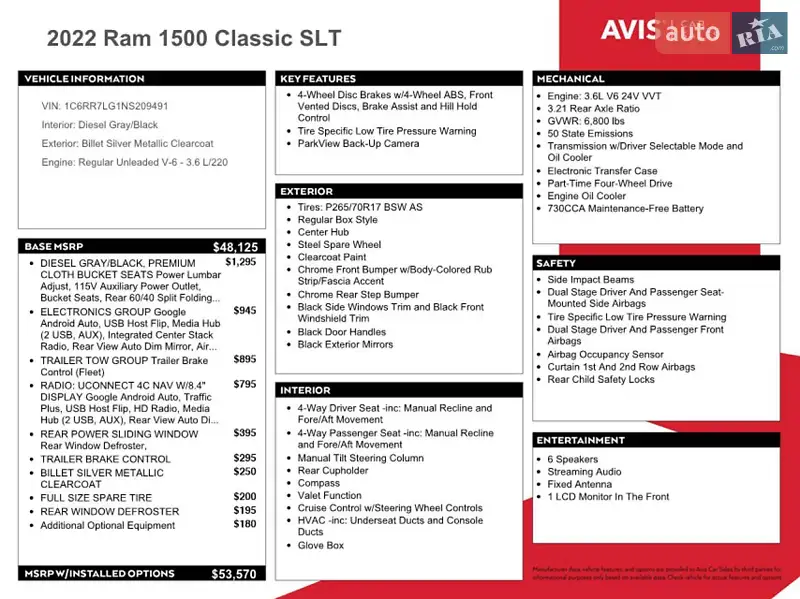 Пикап Ram 1500 2022 в Хмельницком документ