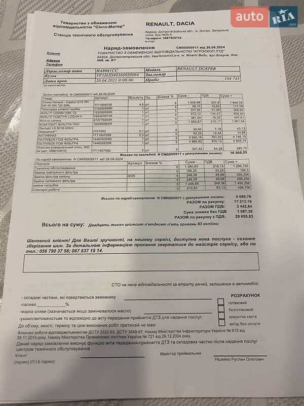 Внедорожник / Кроссовер Renault Duster 2021 в Днепре