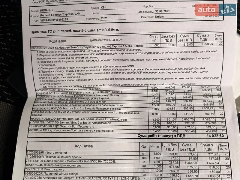 Грузовой фургон Renault Express 2021 в Киеве документ 3 фото Грузовой фургон Renault Express 2021 в Киеве документ