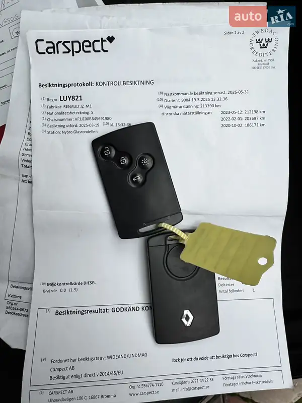 Минивэн Renault Grand Scenic 2011 в Котельве документ