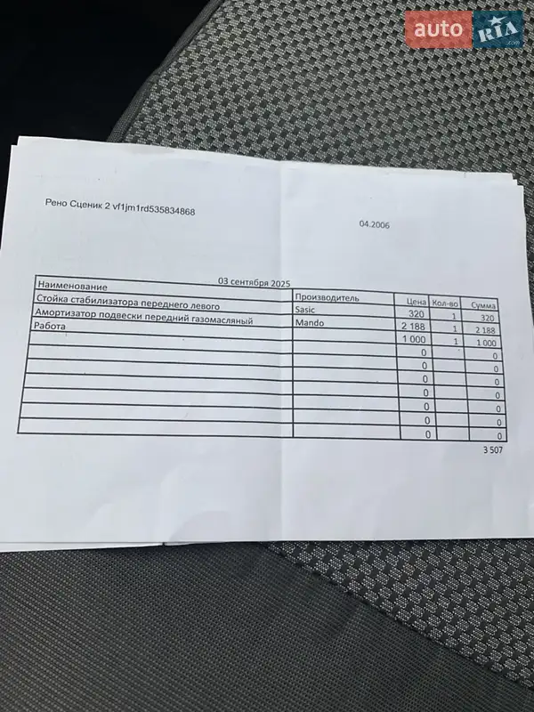 Минивэн Renault Grand Scenic 2006 в Сумах документ