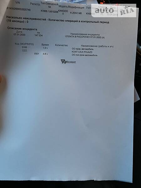 Вантажопасажирський фургон Renault Kangoo 2015 в Луцьку