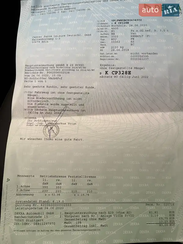 Вантажний фургон Renault Kangoo 2018 в Трускавці документ